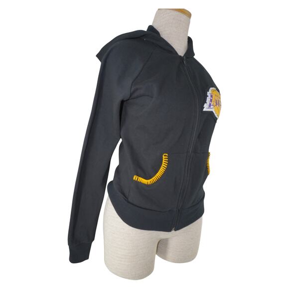 Vintage Majestic Threads Los Angeles Lakers Zip Hoodie Made in USA Women’s Small - Picture 3 of 6